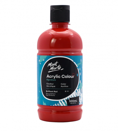Signature Acrylic 500 ml - MSCH5004 Vopsea acrilică Mont Marte Signature 500ml - Brilliant Red