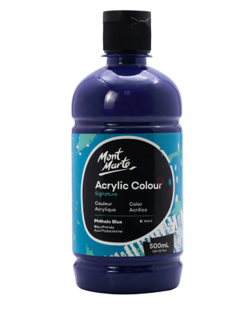 Signature Acrylic 500 ml - MSCH5016 Vopsea acrilică Mont Marte Signature 500ml - Phthalo Blue