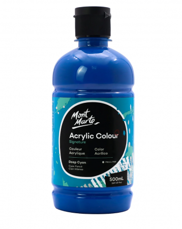 PICTURA SI GRAFICA - MSCH5041 Vopsea acrilică Mont Marte Signature 500ml - Deep Cyan