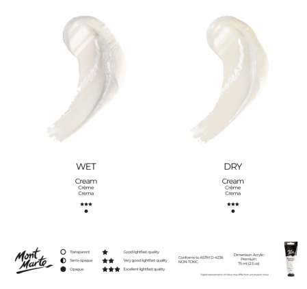 PMDA0003 Vopsea acrilică Dimension Mont Marte 75ml - Cream [4]