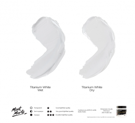 PMDA2501 Vopsea acrilică Mont Marte Dimension 250ml - Titanium White [2]