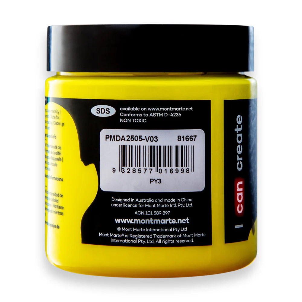 PICTURA SI GRAFICA - PMDA2505 Vopsea acrilicǎ Mont Marte Dimension 250ml - Lemon Yellow