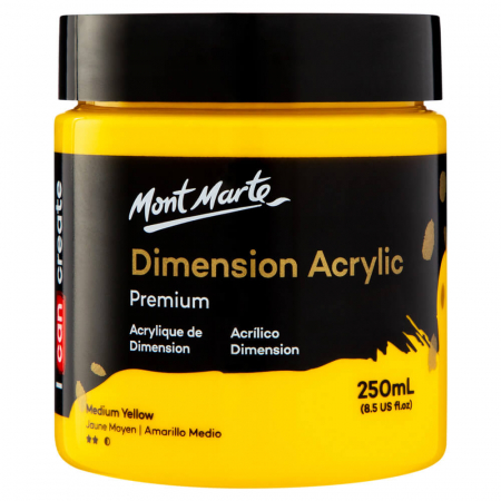 Dimension Acrylic  250ml - PMDA2506 Vopsea acrilică Mont Marte Dimension 250ml  - Medium Yellow