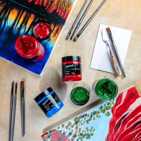 PMDA2511 Vopsea acrilică Mont Marte Dimension 250ml  - Permanent Red [5]