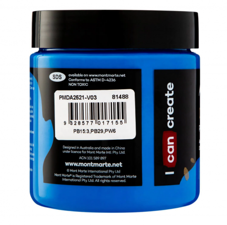 PMDA2521 Vopsea acrilică Mont Marte Dimension 250ml - Cyan Blue [2]