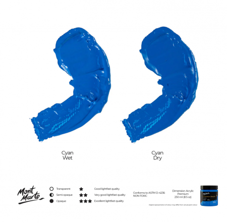 PMDA2521 Vopsea acrilică Mont Marte Dimension 250ml - Cyan Blue [3]