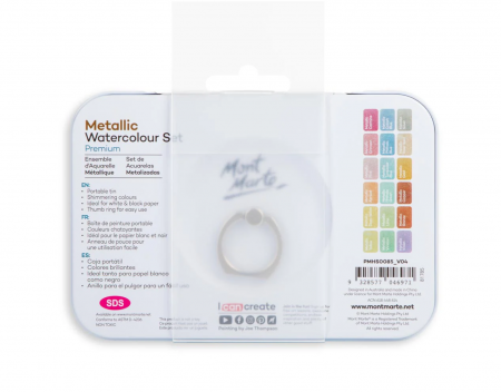 PMHS0085 Acuarele metalizate Mont Marte cutie tablă 21buc/set [2]