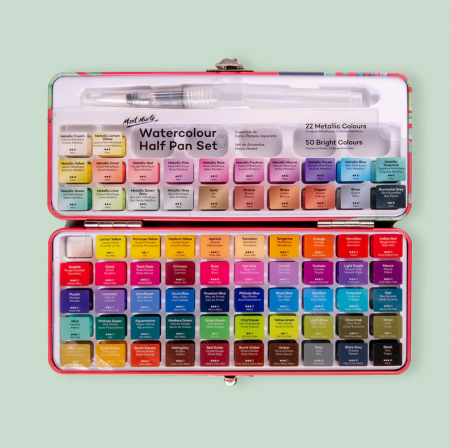 PMHS0107 Acuarele Half Pan cutie tablă Mont Marte 73buc [1]