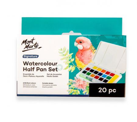 Culori acuarela - Acuarele Half Pan Mont Marte 20buc