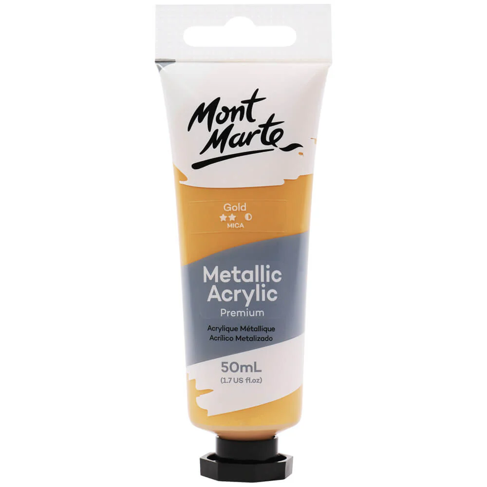 Acrilice speciale - PMMT5008 Vopsea acrilică Metallic Mont Marte 50ml - Gold