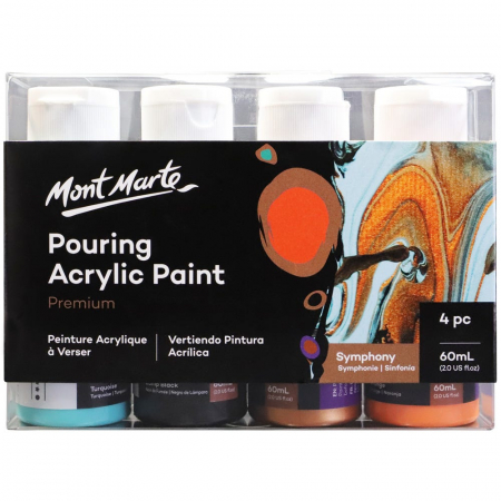 Auxiliare pictura - PMPP4201 Vopsea acrilică pouring Mont Marte Set 4 buc x 60ml Symphony