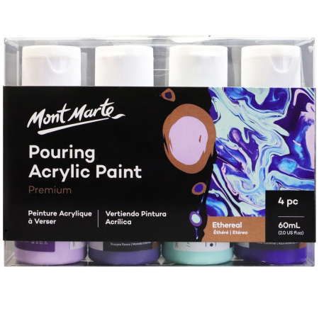 Auxiliare pictura - PMPP4202 Vopsea acrilică pouring Mont Marte Set 4 buc x 60ml Ethereal