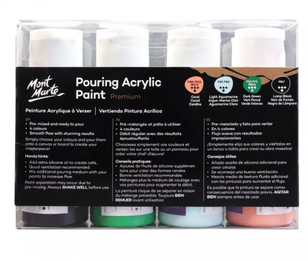 PMPP4205 Vopsea acrilică pouring Mont Marte Set 4 buc x 60ml - Rainforest [1]