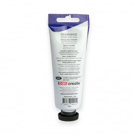 PMSA7501 Vopsea acrilică satin Mont Marte 75ml - Titanium White [4]