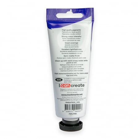 PMSA7502 Vopsea acrilicǎ satin Mont Marte 75ml - Chinese White [2]