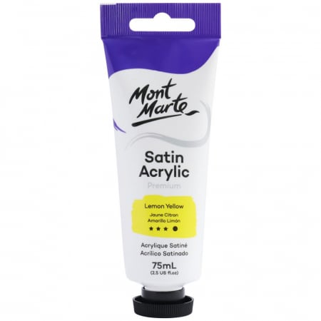 Premium Satin  Acrilic 75 ml - PMSA7503 Vopsea acrilică satin Mont Marte 75ml - Lemon Yellow