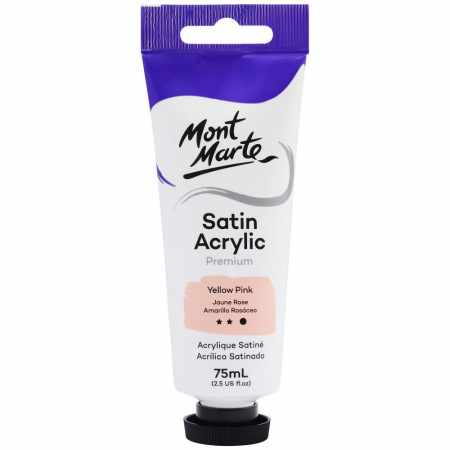 Premium Satin  Acrilic 75 ml - PMSA7505 Vopsea acrilică satin Mont Marte 75ml - Yellow Pink