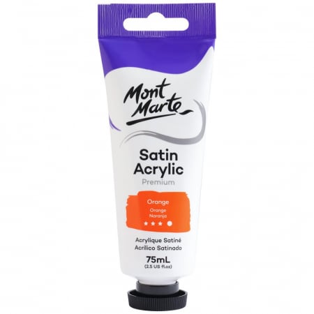 Premium Satin  Acrilic 75 ml - PMSA7506 Vopsea acrilică satin Mont Marte 75ml - Orange