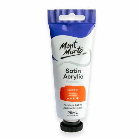 Premium Satin  Acrilic 75 ml - PMSA7507 Vopsea acrilică satin Mont Marte 75ml - Vermillion