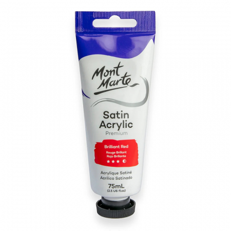 Premium Satin  Acrilic 75 ml - PMSA7508 Vopsea acrilica satin Mont Marte 75ml - Briliant Red