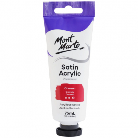 Premium Satin  Acrilic 75 ml - PMSA7510 Vopsea acrilică satin Mont Marte 75ml - Crimson Red