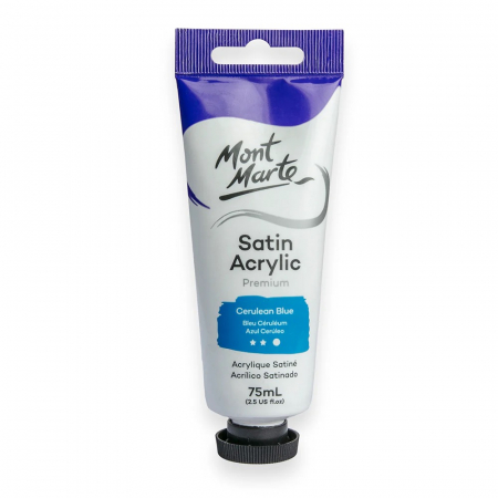 Premium Satin  Acrilic 75 ml - PMSA7517 Vopsea acrilica satin Mont Marte 75ml - Cerulean Blue