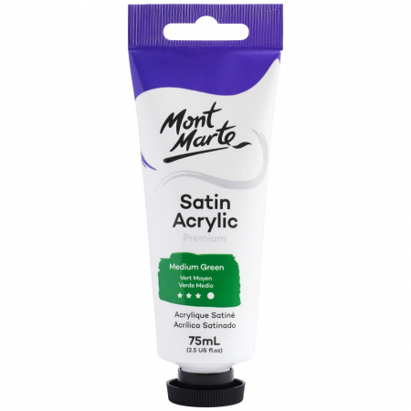 Premium Satin  Acrilic 75 ml - PMSA7523 Vopsea acrilică satin Mont Marte 75ml - Medium Green