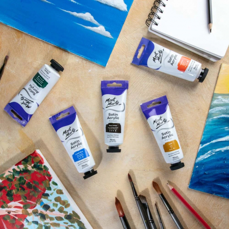 PMSA7528 Vopsea acrilicǎ satin Mont Marte 75ml - Raw Umber [7]