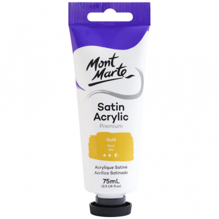 Premium Satin  Acrilic 75 ml - PMSA7531 Vopsea acrilică satin Mont Marte 75ml - Gold