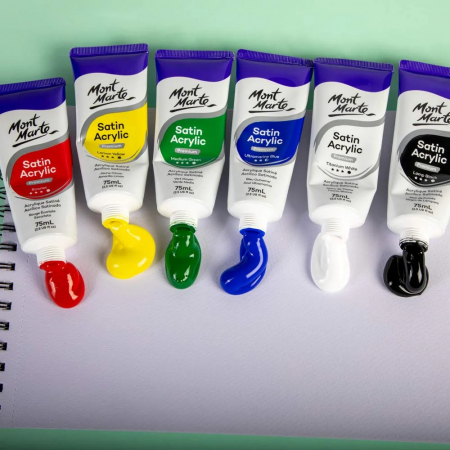 PMSS0001 Set vopsea acrilică satin semi mată Mont Marte 75ml 6buc/set [5]