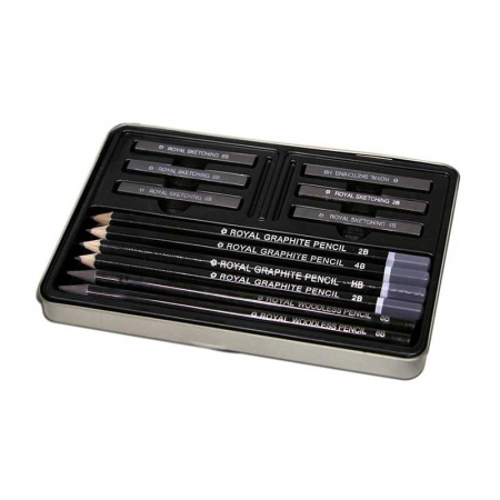 Set creioane schite cutie metalica Royal Langnickel [2]