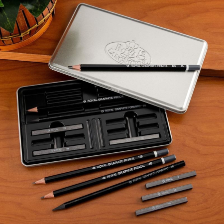 Set creioane schite cutie metalica Royal Langnickel [4]