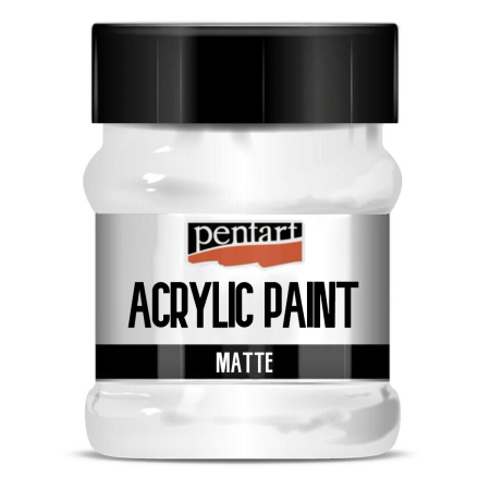 Culori acrilice - Vopsea acrilica mata White Pentart - 230 ml