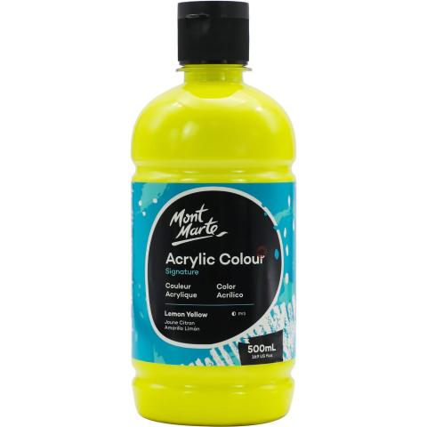 Culori acrilice - Vopsea acrilica Mont Marte Signature 500ml - Lemon Yellow