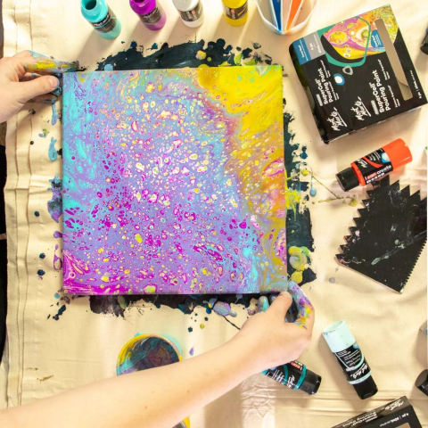 Vopsea acrilica SuperCell Pouring Mont Marte 4buc x 60ml - Coral Reef [8]