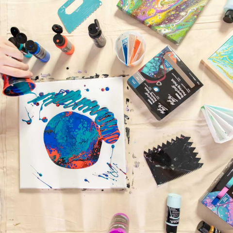 Vopsea acrilica SuperCell Pouring Mont Marte 4buc x 60ml - Galaxy [6]