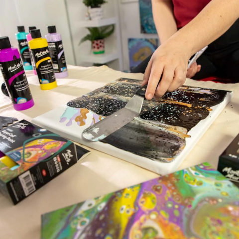 Vopsea acrilica SuperCell Pouring Mont Marte 4buc x 60ml - Night Sky [6]