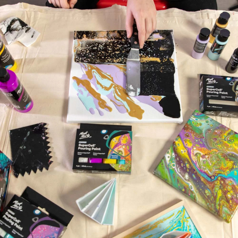 Vopsea acrilica SuperCell Pouring Mont Marte 4buc x 60ml - Night Sky [8]