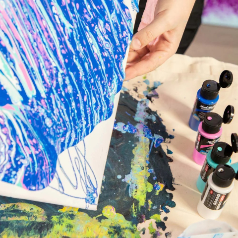 Vopsea acrilica SuperCell Pouring Paint Mont Marte 4buc x60ml - Tropical Ocean [5]