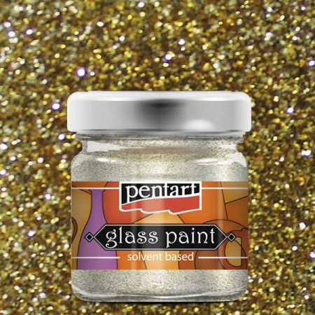 Vopsele sticla - Vopsea sticla cu sclipici 30ml Pentart