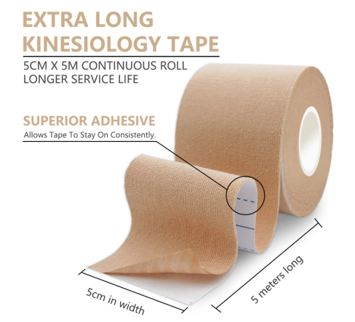 Banda kinetoterapie Kintape pentru sport, Sefudun, bumbac, elastic adeziv pentru bandaj muscular, impermeabil, suport in caz de intindere sau vatamare musculara, 5cm x 5m [4]