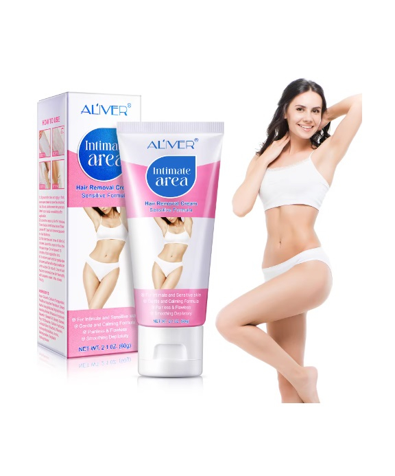 Crema depilatoare pentru femei, Aliver, indepartare permanenta, rapida si eficienta a parului de pe corp, fara durere, zona intima, fata, subrat, picioare, miros proaspat, ingrediente naturale, 60g [5]