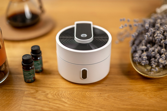 Difuzor aromaterapie Real Life, ultrasonic, portabil, capacitate 220 ml, USB, LED, umidificare cu ceata, hidratare, silentios, pentru birou, acasa, alb [7]