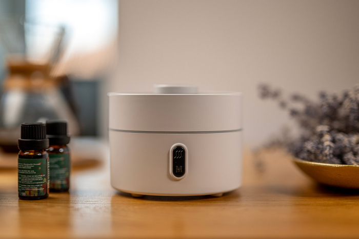 Difuzor aromaterapie Real Life, ultrasonic, portabil, capacitate 220 ml, USB, LED, umidificare cu ceata, hidratare, silentios, pentru birou, acasa, alb [8]