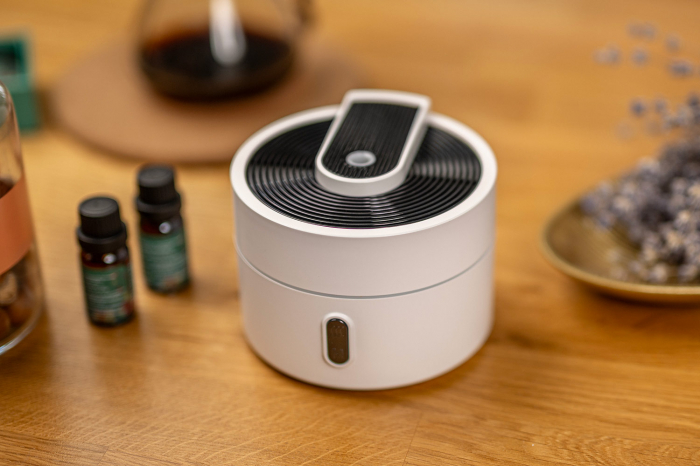 Difuzor aromaterapie Real Life, ultrasonic, portabil, capacitate 220 ml, USB, LED, umidificare cu ceata, hidratare, silentios, pentru birou, acasa, alb [9]