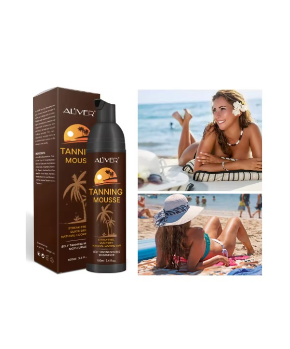 Lotiune auto-bronzanta Aliver, rezistenta la apa, ingrediente naturale, bronzare hidratanta de lunga durata, neiritanta, fara alcool, 100ml [4]