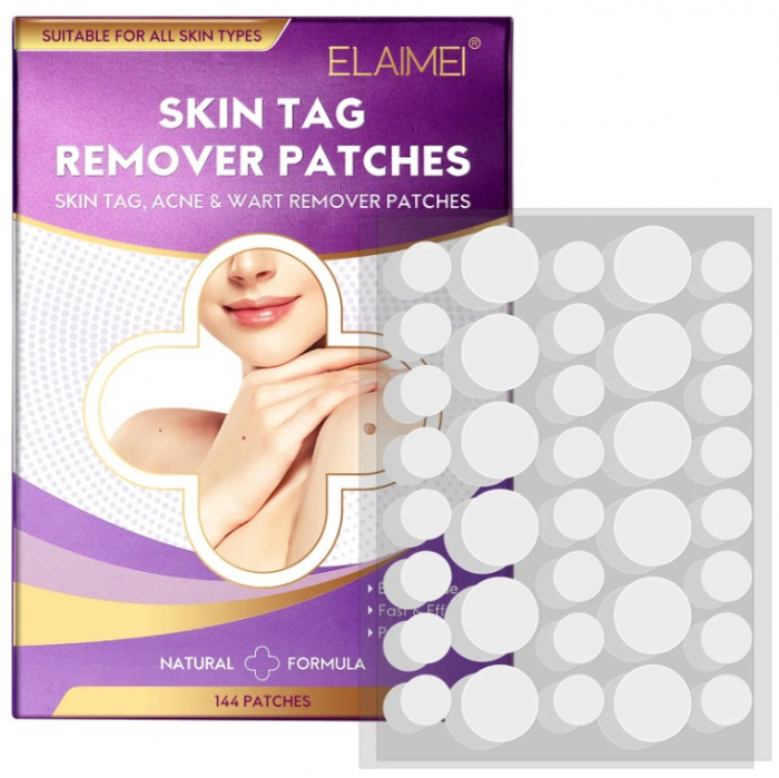 Plasturi Elaimei pentru indepartarea fara durere si cicatrici a alunitelor, negilor si acneei, hraneste, regenereaza pielea, 144 plasturi [5]