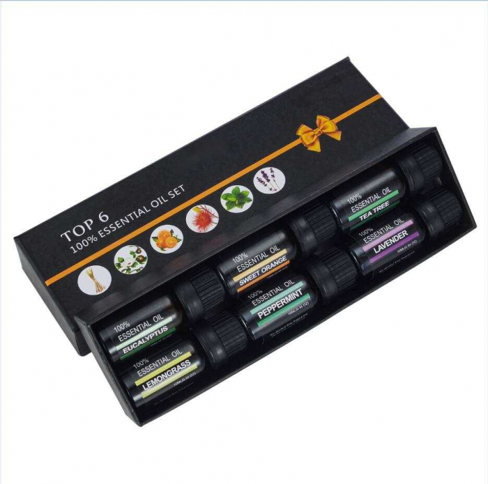 Set 6 uleiuri esentiale Lavanda, Eucalipt, Lemongrass, Tea Tree, Menta, Portocala Dulce, 10 ml [5]