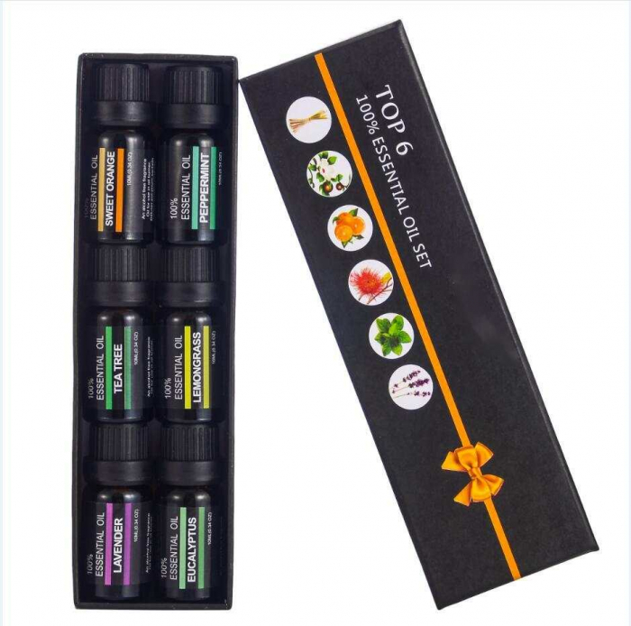 Set 6 uleiuri esentiale Lavanda, Eucalipt, Lemongrass, Tea Tree, Menta, Portocala Dulce, 10 ml [6]