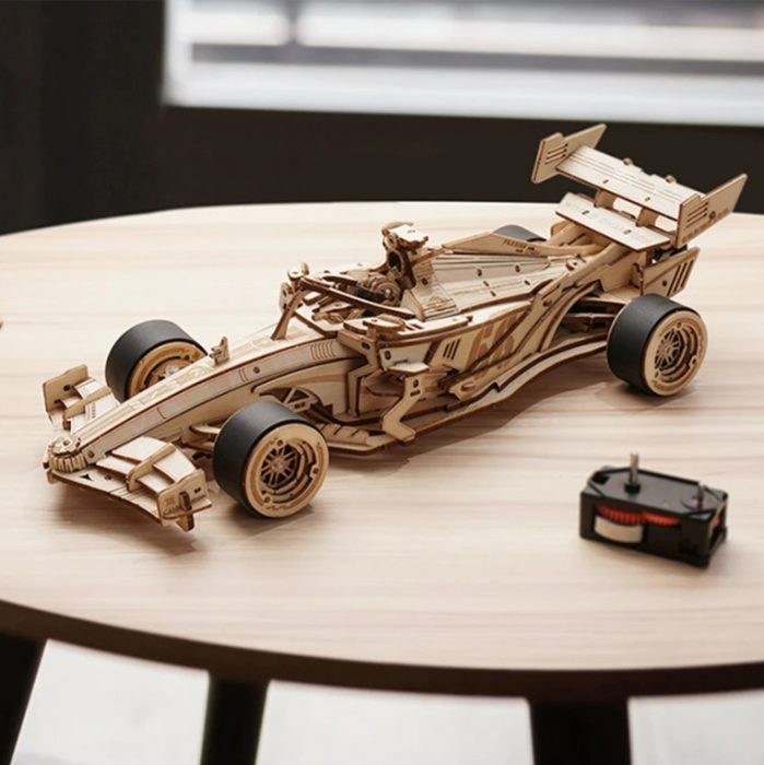 Set puzzle 3D din lemn, Robotime F1 Racing Car, 246 piese [11]